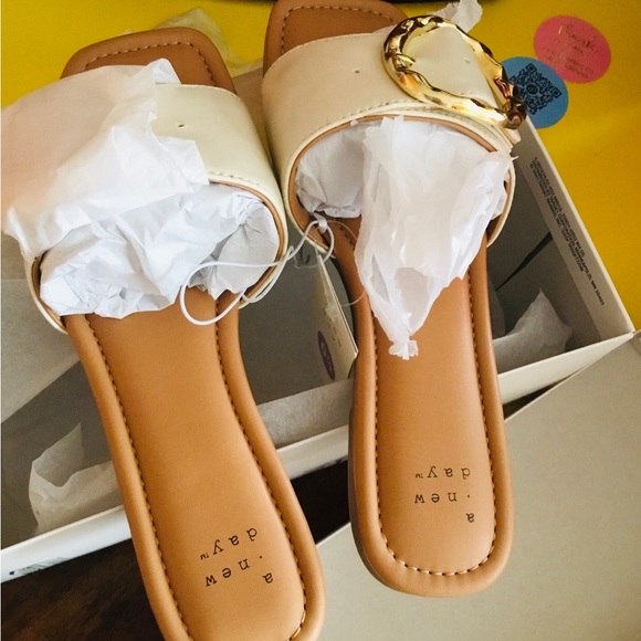 a new day Shoes - A New Day Women's Cream Slide Sandals